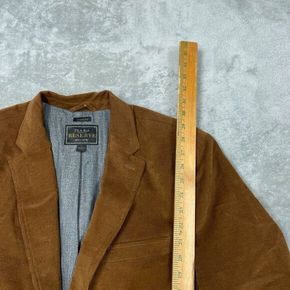 Mens JOS A. Bank Reserve Tailored Fit Brown Corduroy Blazer  Size L  6318 - Picture 7 of 11
